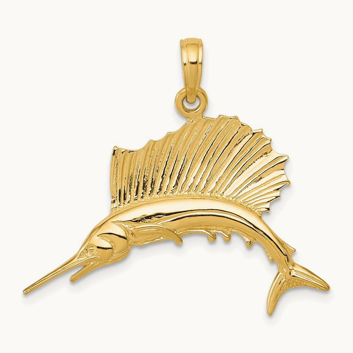 Polished Sailfish Pendant — 29mm