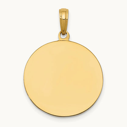 Saint Joseph Medal Pendant Polished and Satin-Solid, 14K