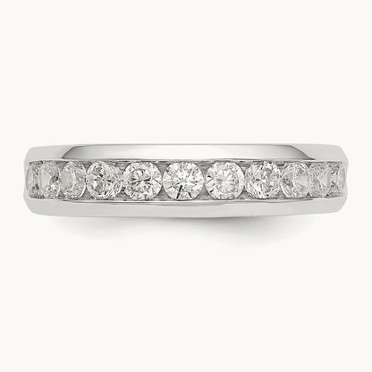 11-Stone Diamond Channel Band, 14K White Gold