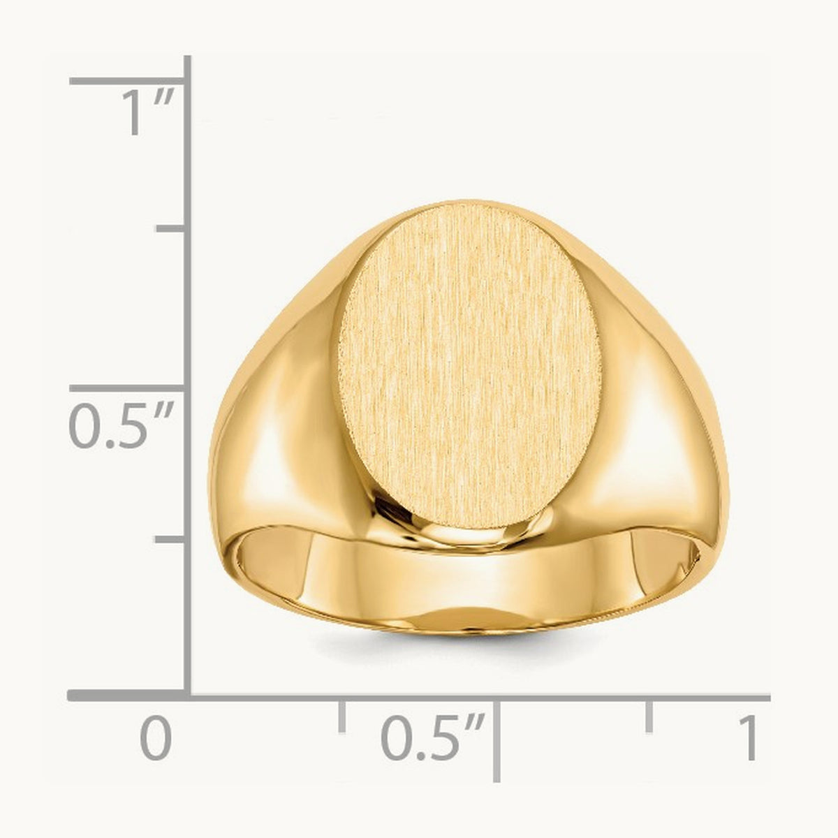 11.5x16. Closed Back Mens Signet Ring, 0mm, 14K