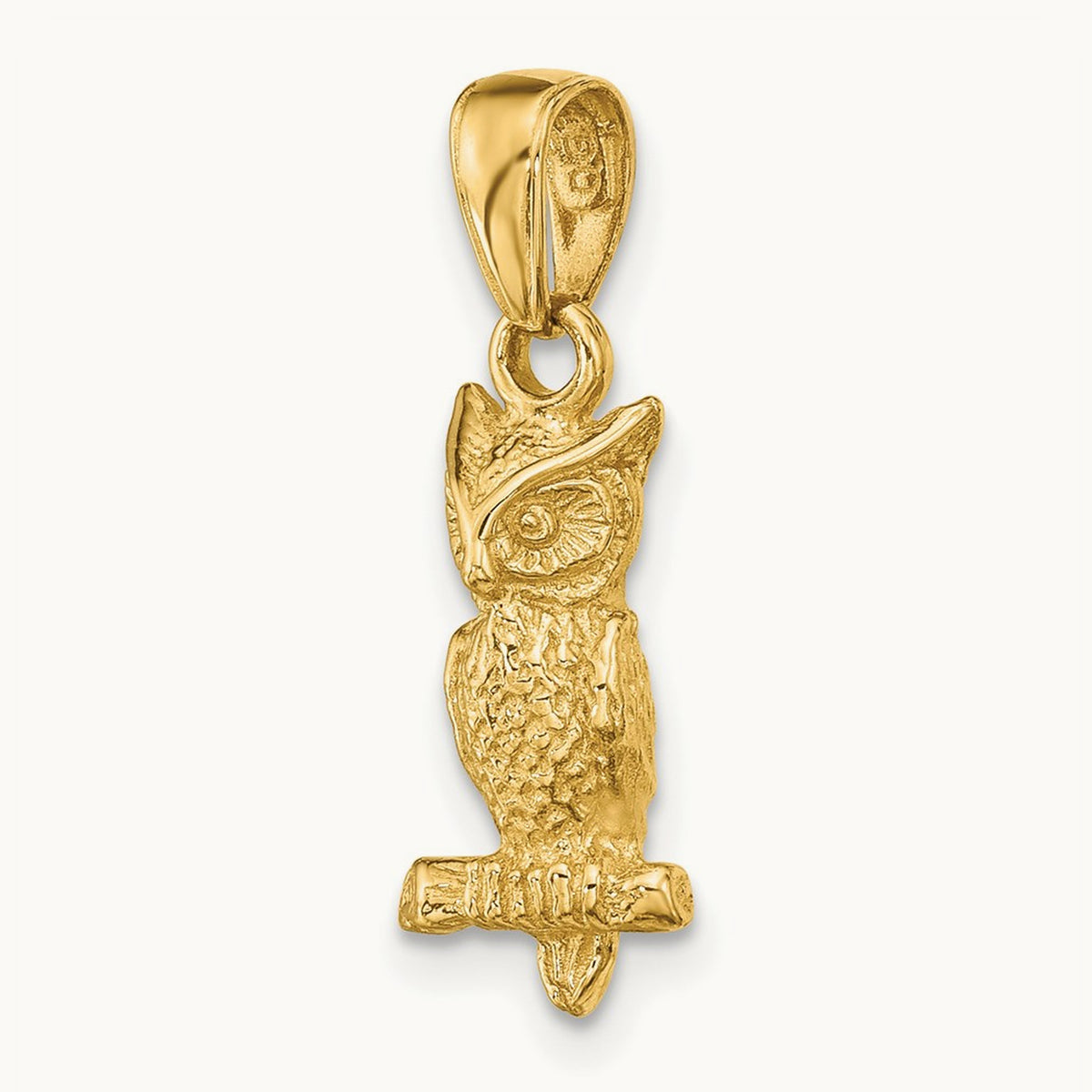 3-D Owl Pendant, 14K