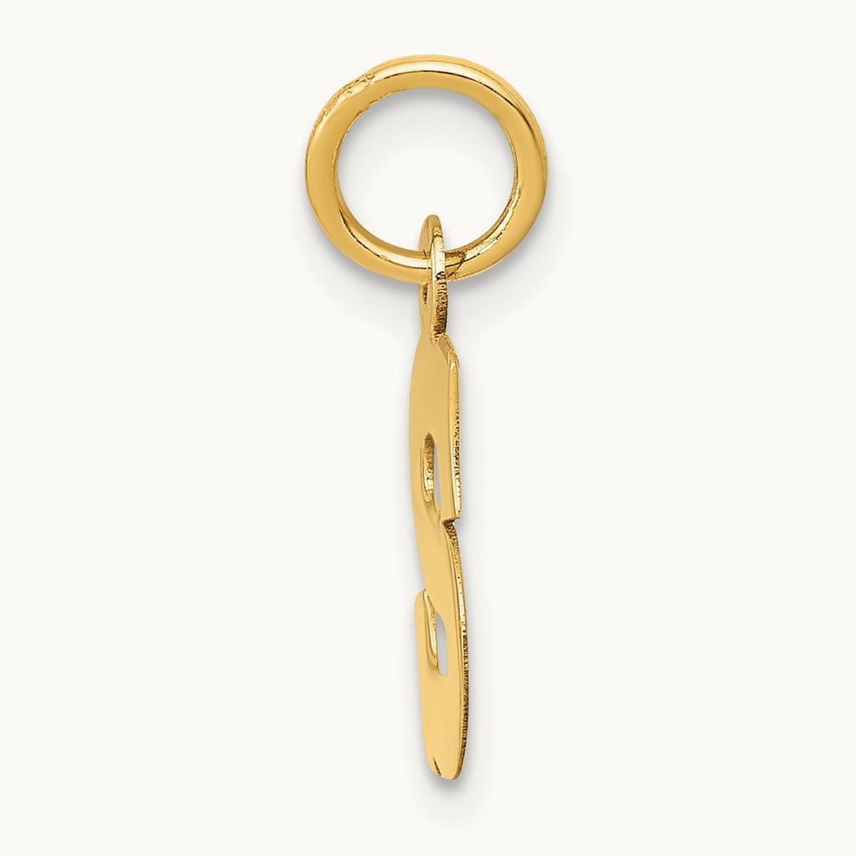 Small Block Initial Charm — 14K Yellow Gold, S