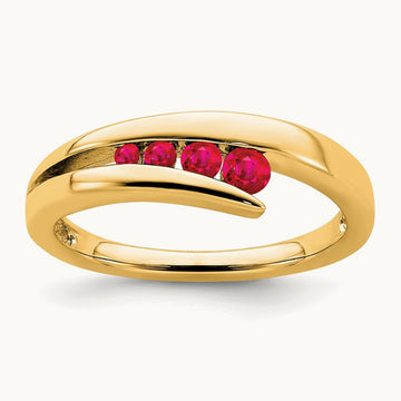 Ruby 4-stone Ring, 14K