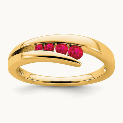 Ruby 4-stone Ring, 14K