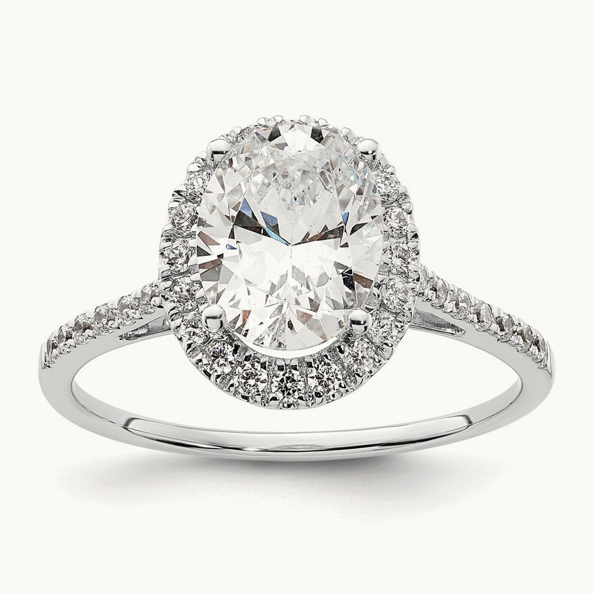 Oval Halo Semi-Mount Engagement Ring — 1/3 ct, 7