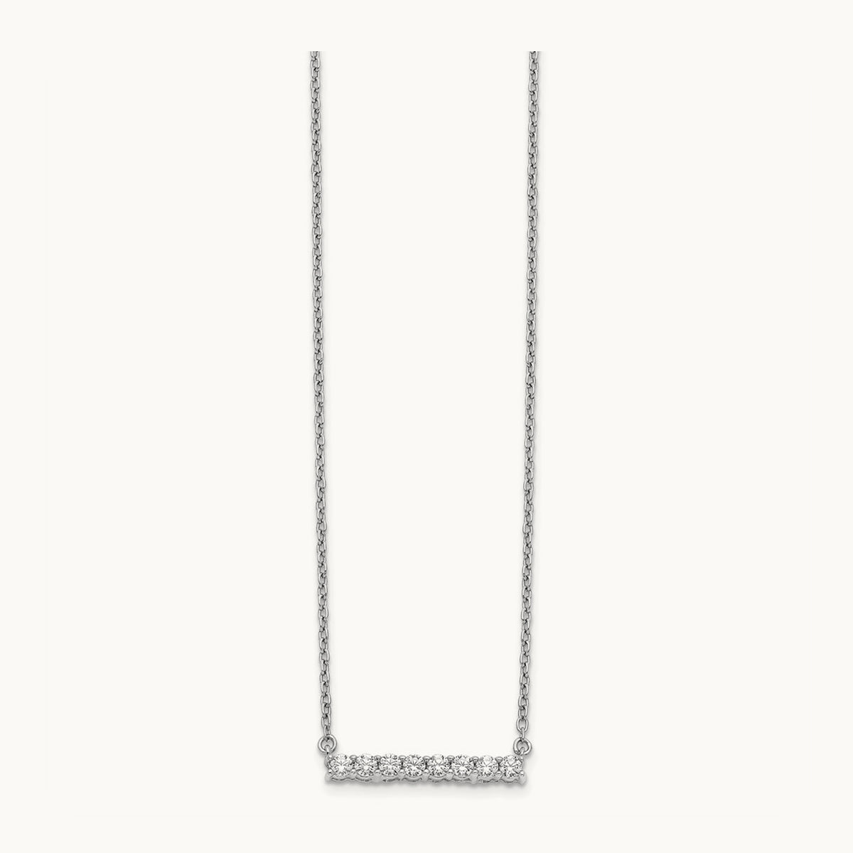 Diamond Bar 18 inch Necklace — 14K White Gold, 0.32 ct