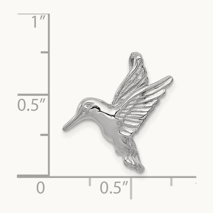 Polished Open-Backed Hummingbird Chain Slide, 14K White Gold