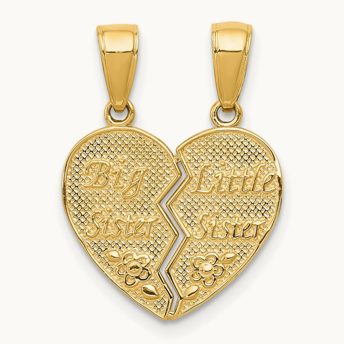 BIG SISTER-LITTLE SISTER Break-apart Charm, 14K