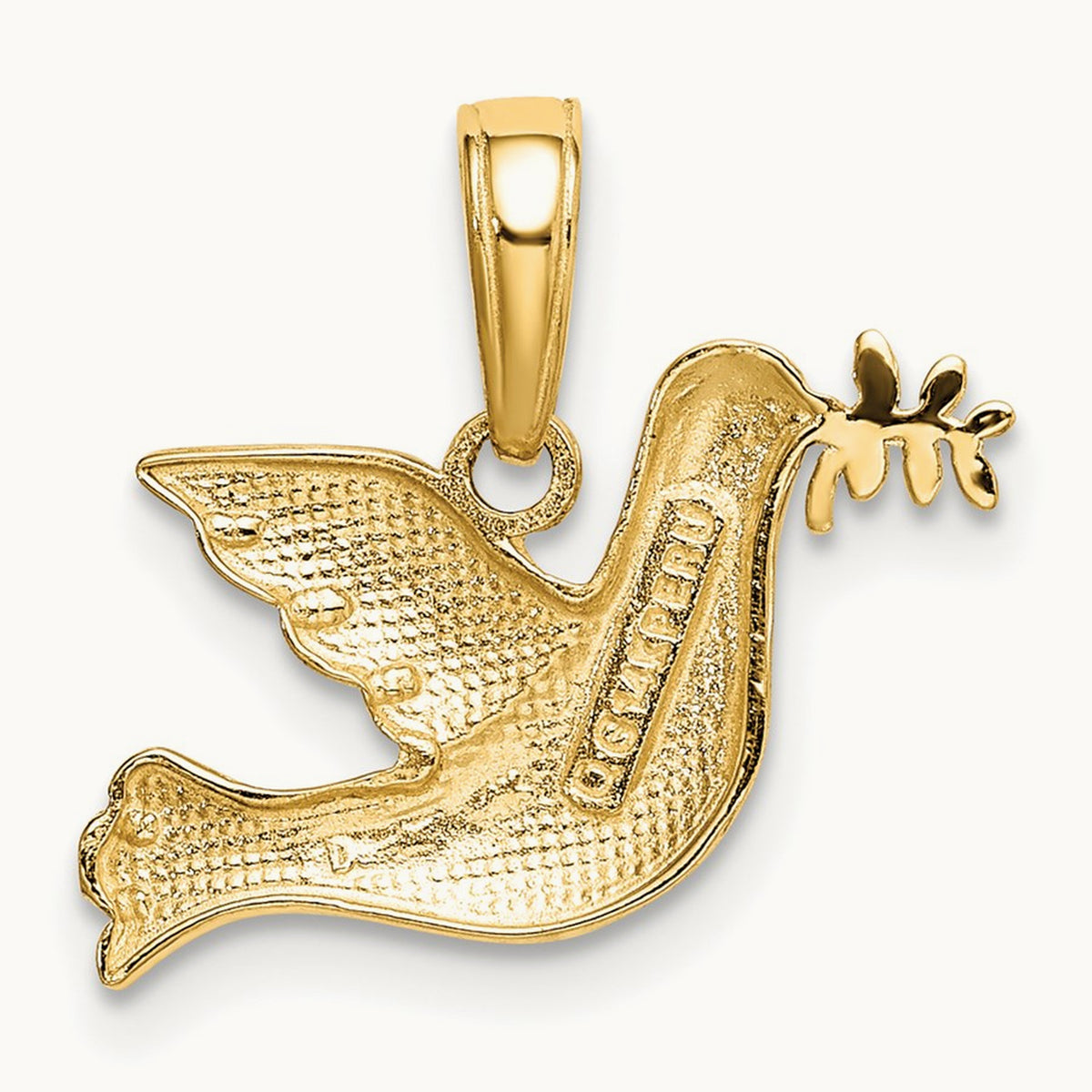 Polished Dove Charm, 14K