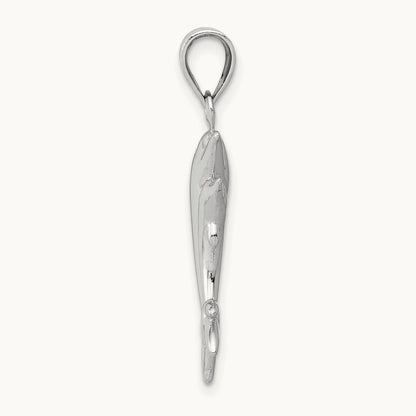 Dolphin Pair Pendant — 14K White Gold