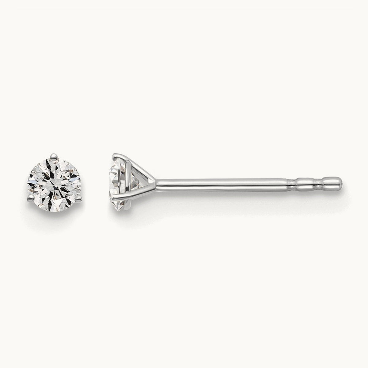 Round Stud Earrings, 0.10-6.00 ct tw Lab-Grown Diamond — 1/6 ct, 14K White Gold