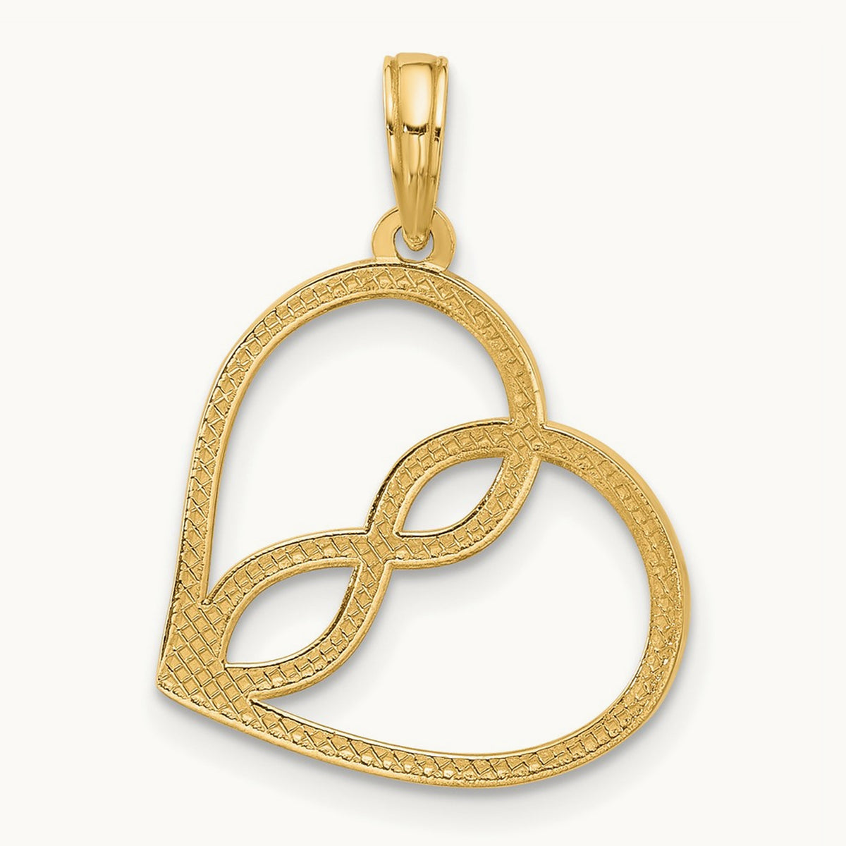 Fancy Heart Charm, 14K