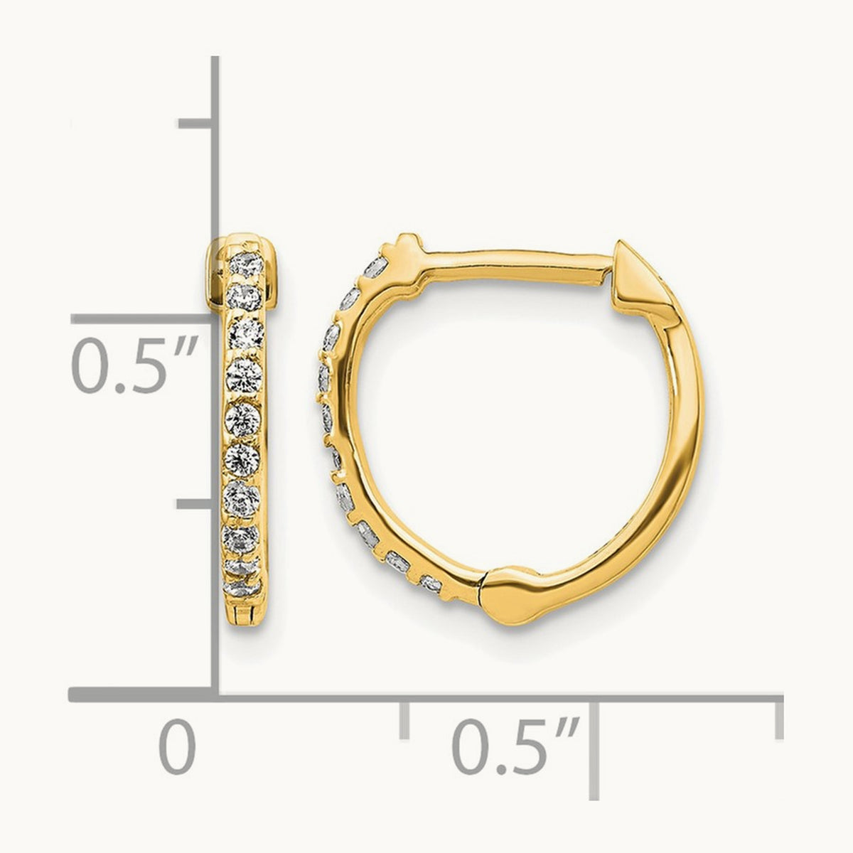 Diamond Hinged Hoop Earrings — 14K Yellow Gold