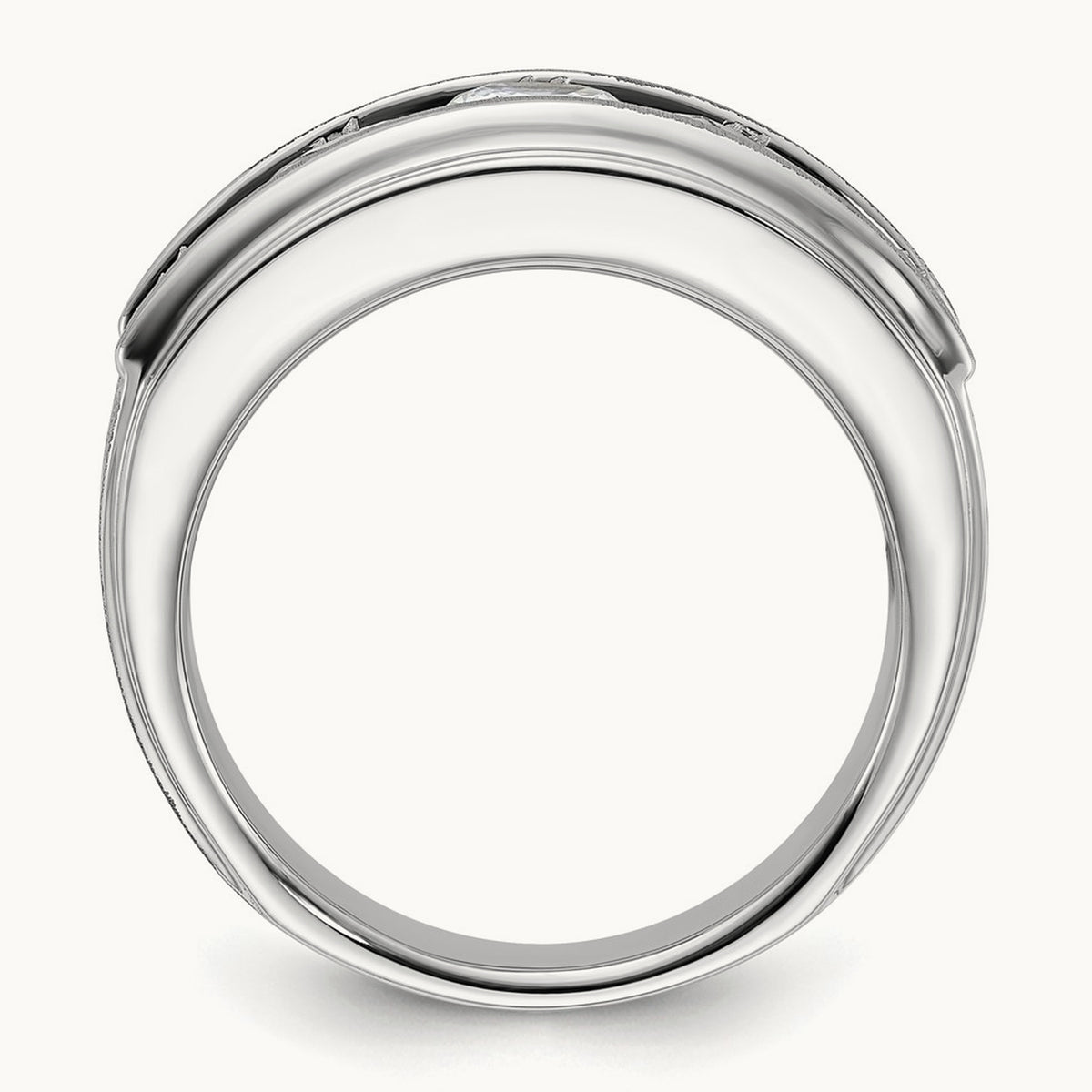 5 Stone Men's Ring, 3.50 ct tw Lab-Grown Diamond — 14K White Gold