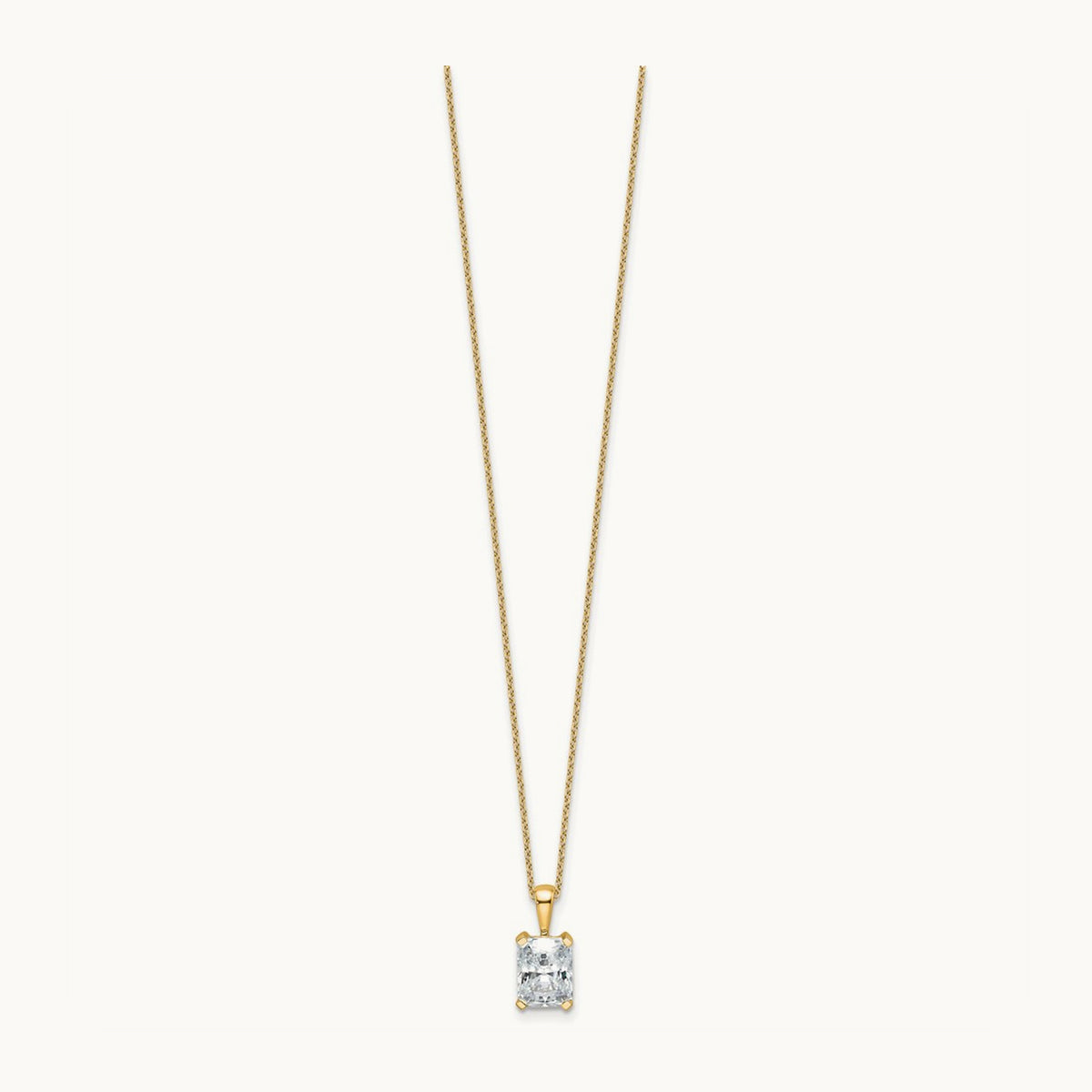 Radiant Pendant Necklace, 0.50-2.00 ct tw Lab-Grown Diamond — 2 ct, 14K Yellow Gold