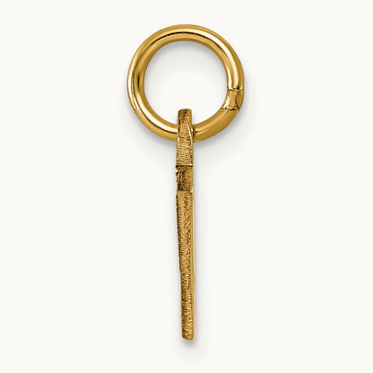 Cutout Letter V Initial Pendant, 14K Yellow Gold