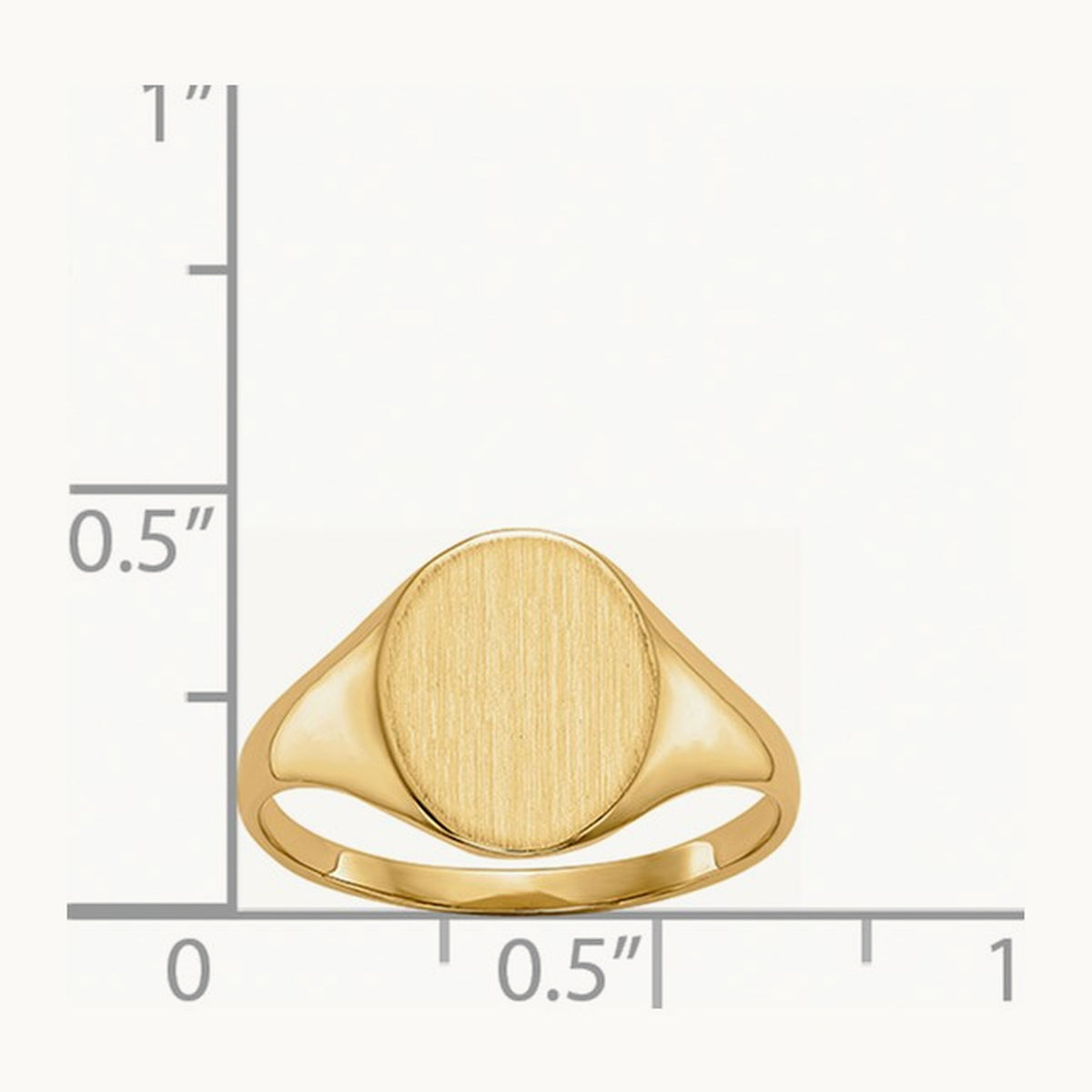 9.5x11. Closed Back Signet Ring, 0mm, 14K