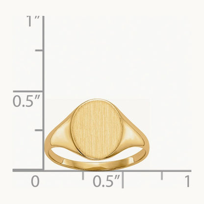 9.5x11. Closed Back Signet Ring, 0mm, 14K
