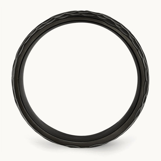 Hammered Black IP-plated Band — photo set