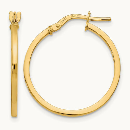Polished Hoop Earrings, 14K — Leslie's