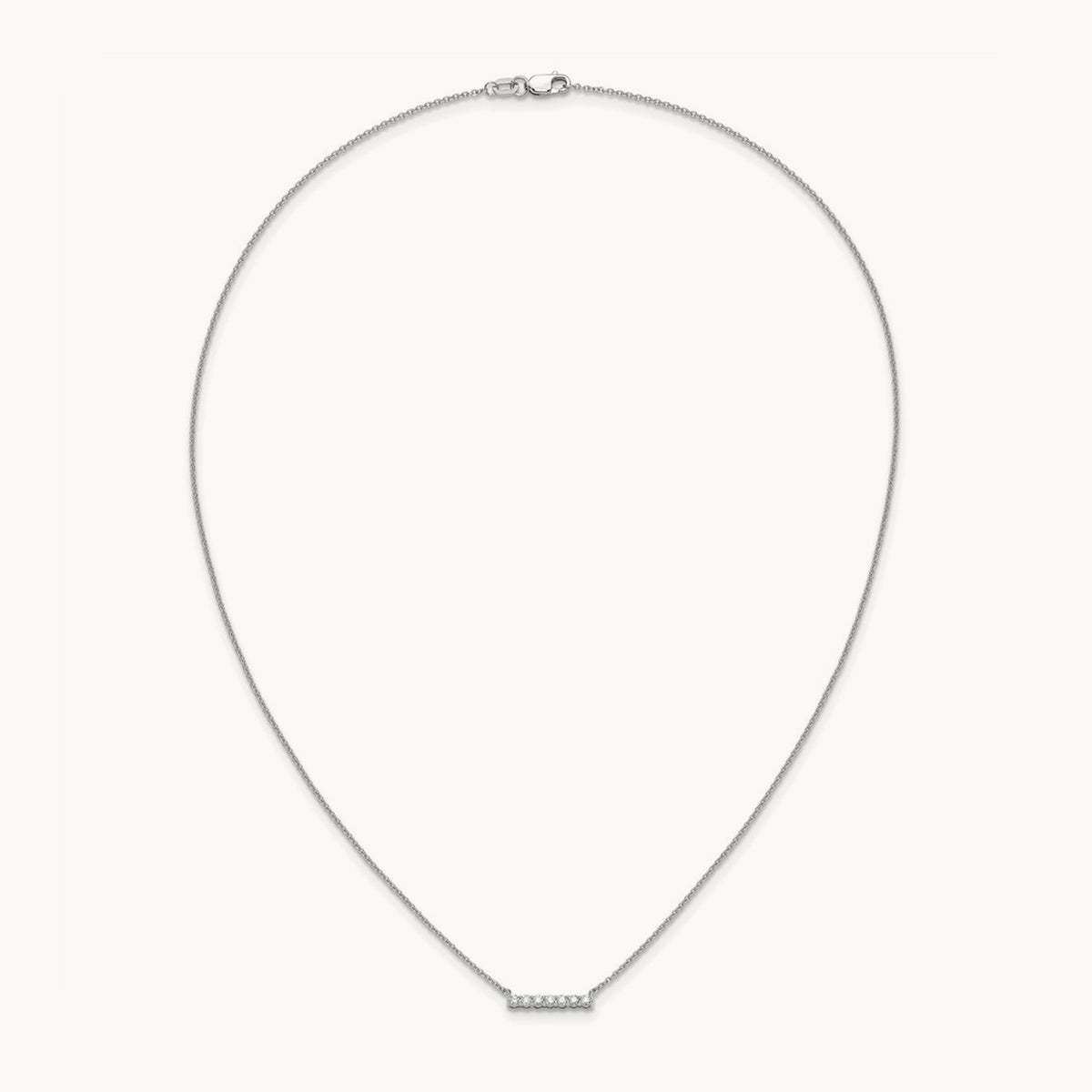 Diamond Bar 18 inch Necklace — 14K White Gold, 0.245 ct