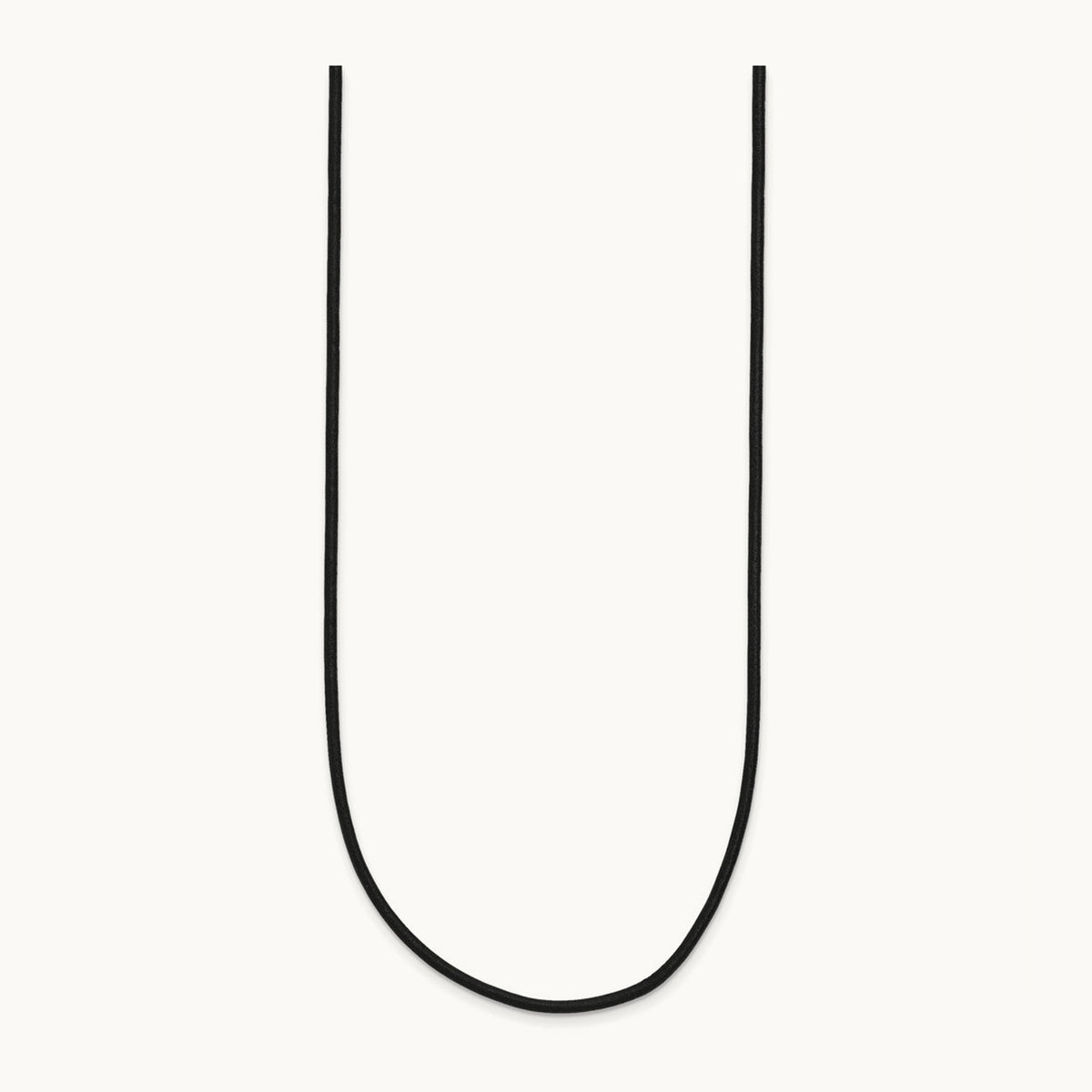 18in Black Leather Cord Necklace — 14K Yellow Gold, 1.5mm
