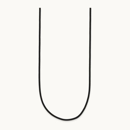 18in Black Leather Cord Necklace — 14K Yellow Gold, 1.5mm