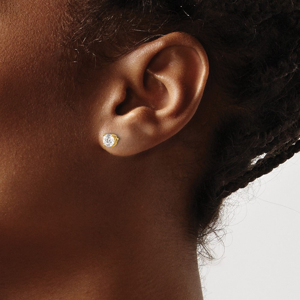 Round Diamond Stud Earrings — 14K Yellow Gold, 1.00 ct tw
