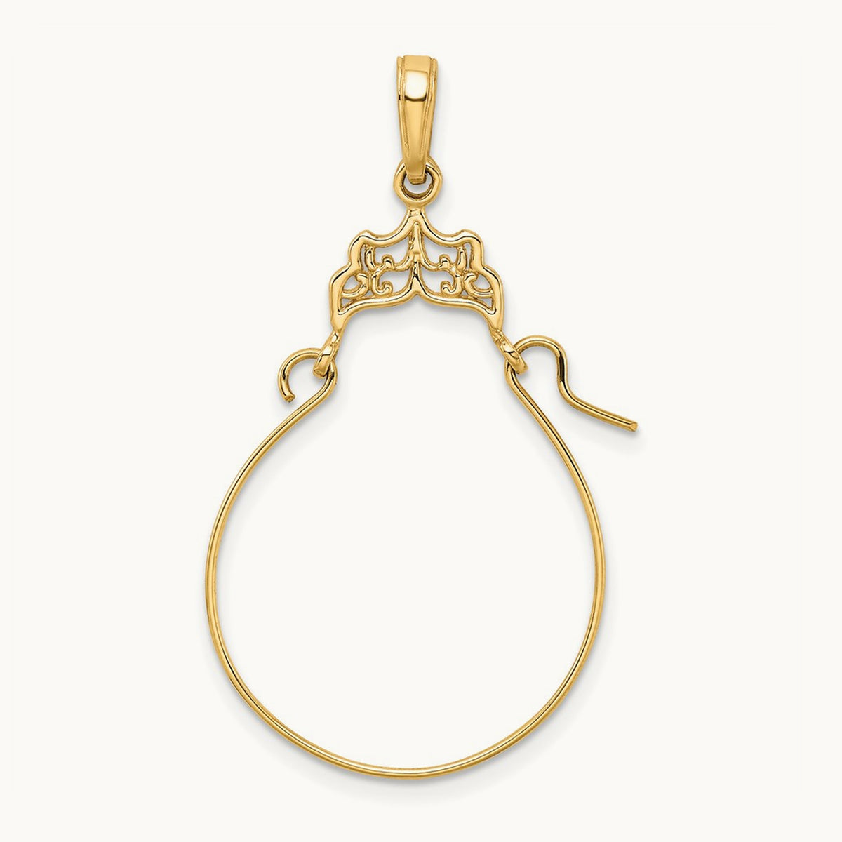 Filigree Charm Holder — 14K Yellow Gold