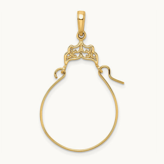 Filigree Charm Holder — 14K Yellow Gold
