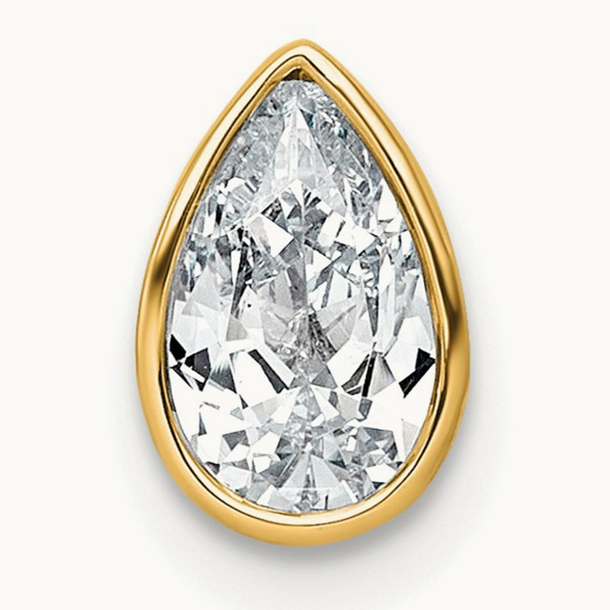 Pear Bezel Chain Slide, 0.25-3.00 ct tw Lab-Grown Diamond — 3/4 ct, VS (Best), 14K Yellow Gold