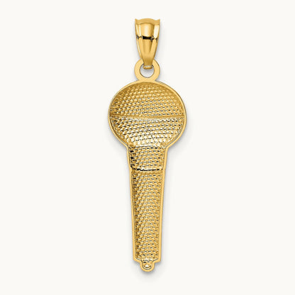 Microphone Pendant, 14K with Rhodium