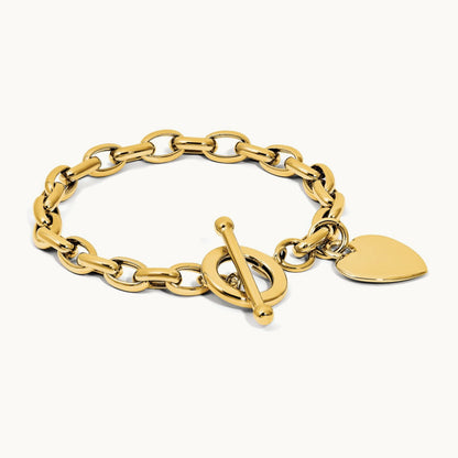 Heart Charm Bracelet, 14K