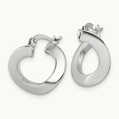 Polished Twisted Oval Hoop Earrings — photo set