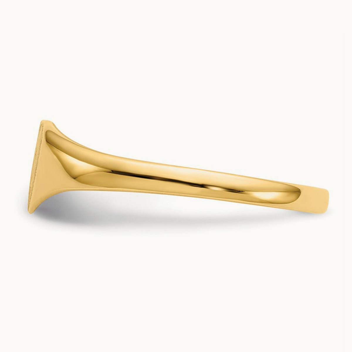 Closed Back Heart Signet Ring — 14K Yellow Gold, 7.5x6.0mm, 6