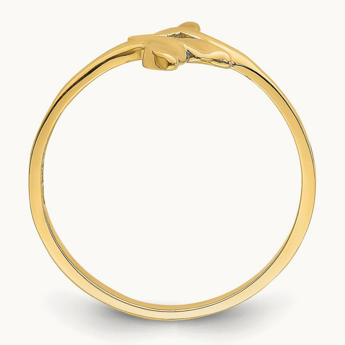 Polished Double Whale Tail Ring, 14K Gold