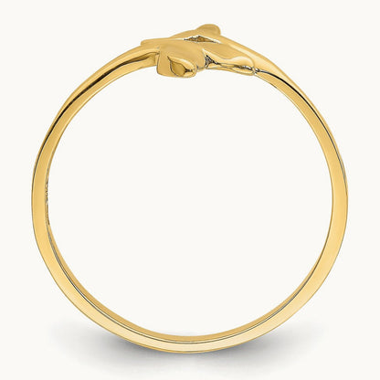 Polished Double Whale Tail Ring, 14K Gold