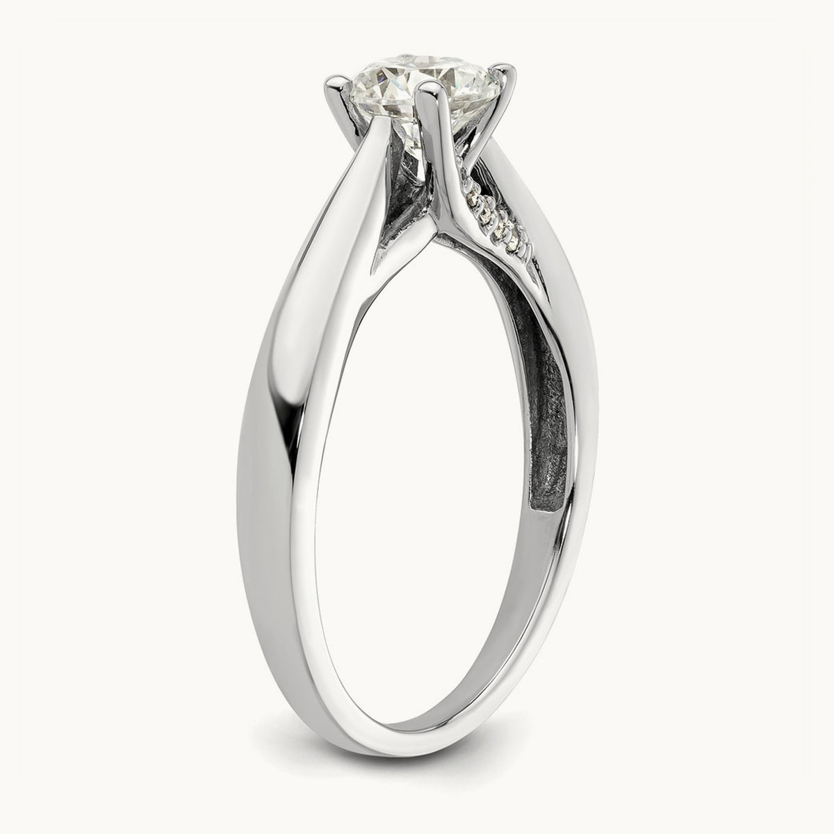 Round Solitaire Semi-Mount Engagement Ring, 0.05 ct tw