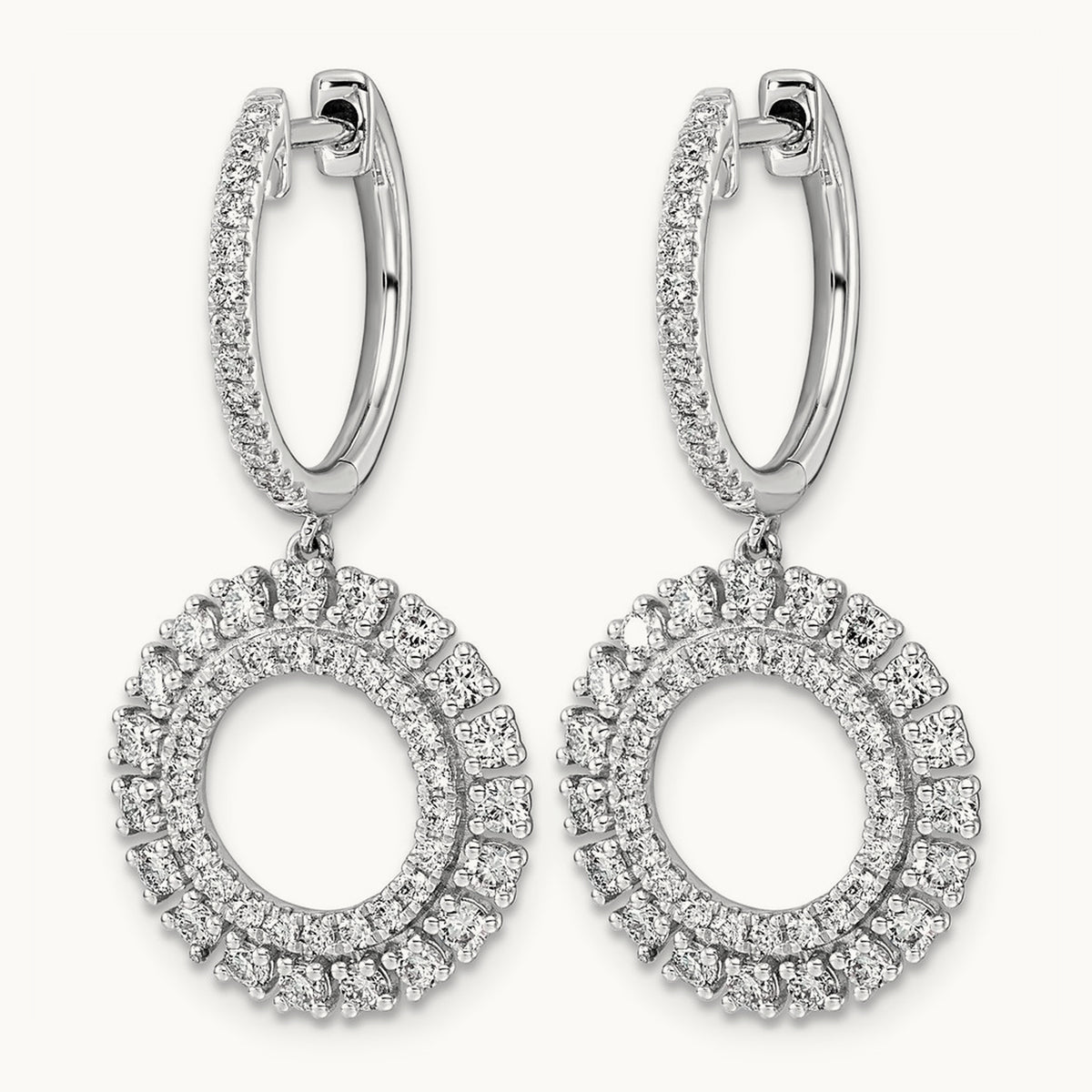 Dangle Hoop Earrings, 1.50-2.00 ct tw Lab-Grown Diamond