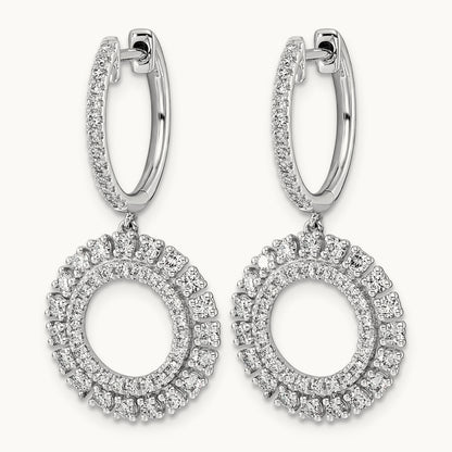 Dangle Hoop Earrings, 1.50-2.00 ct tw Lab-Grown Diamond