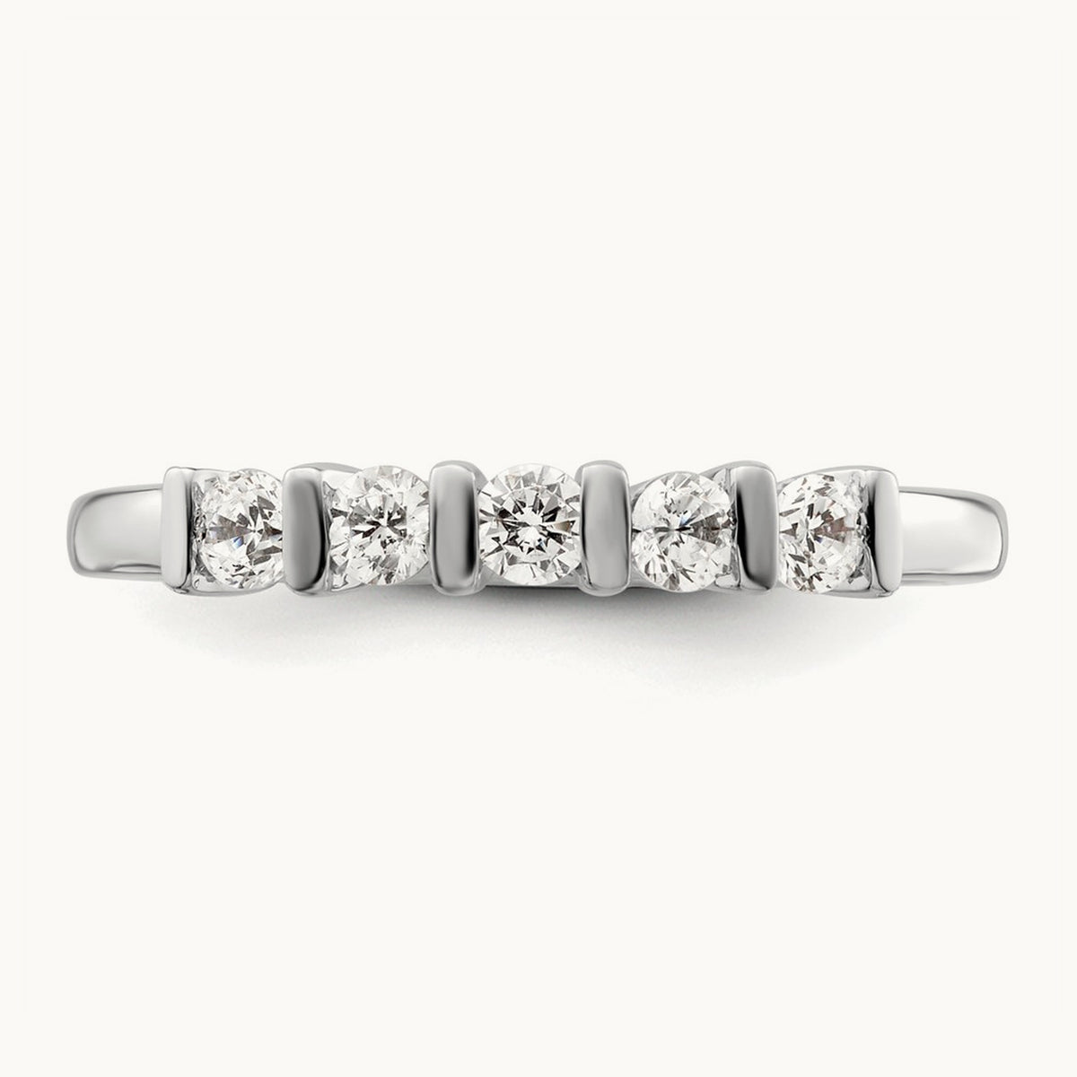 5-Stone Diamond Band, 14K White Gold