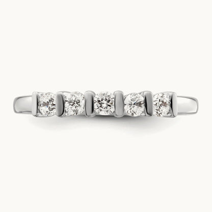 5-Stone Diamond Band, 14K White Gold