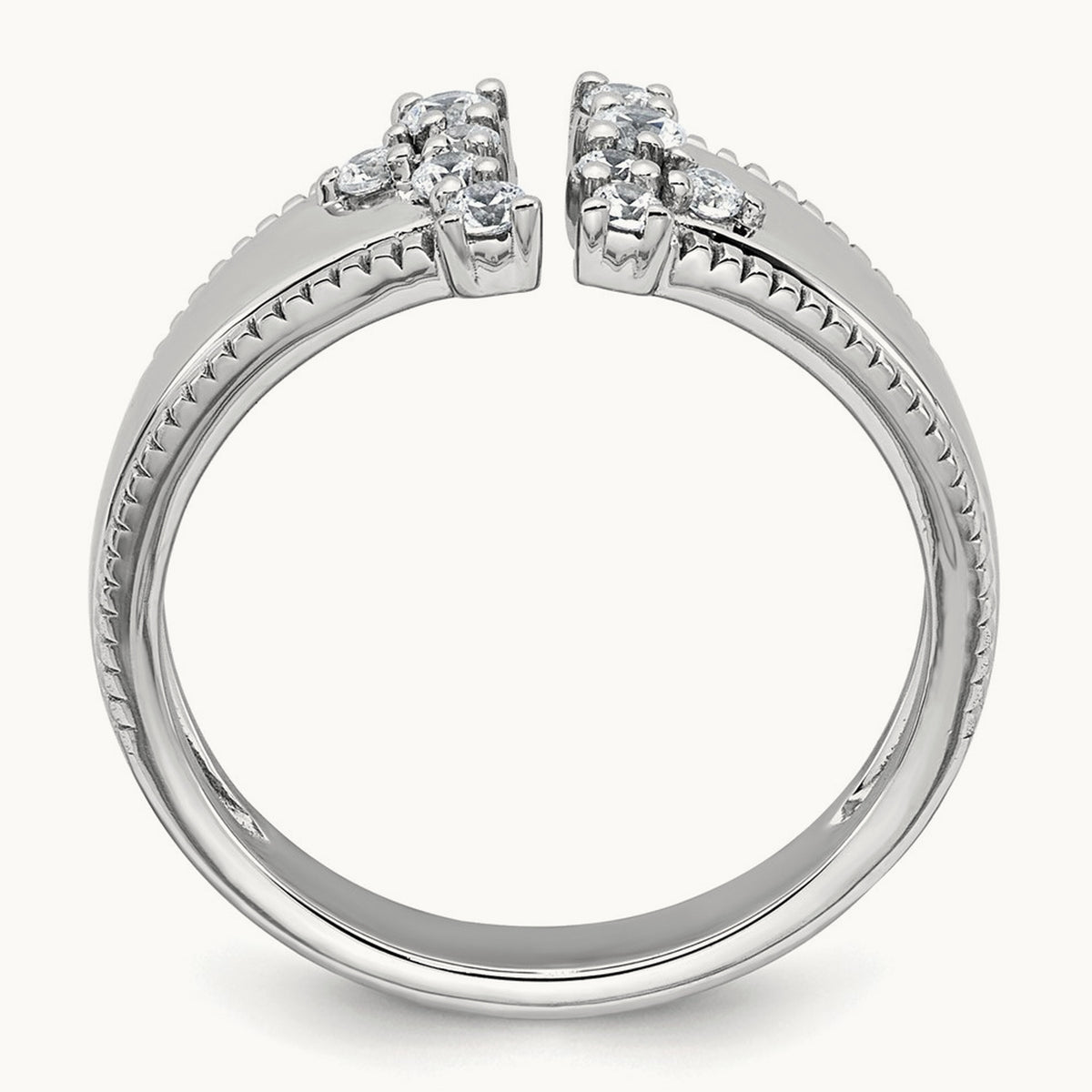 Open Cuff Fashion Ring — 14K White Gold, 7