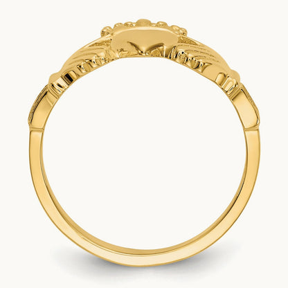 Polished Claddagh Ring, 14K