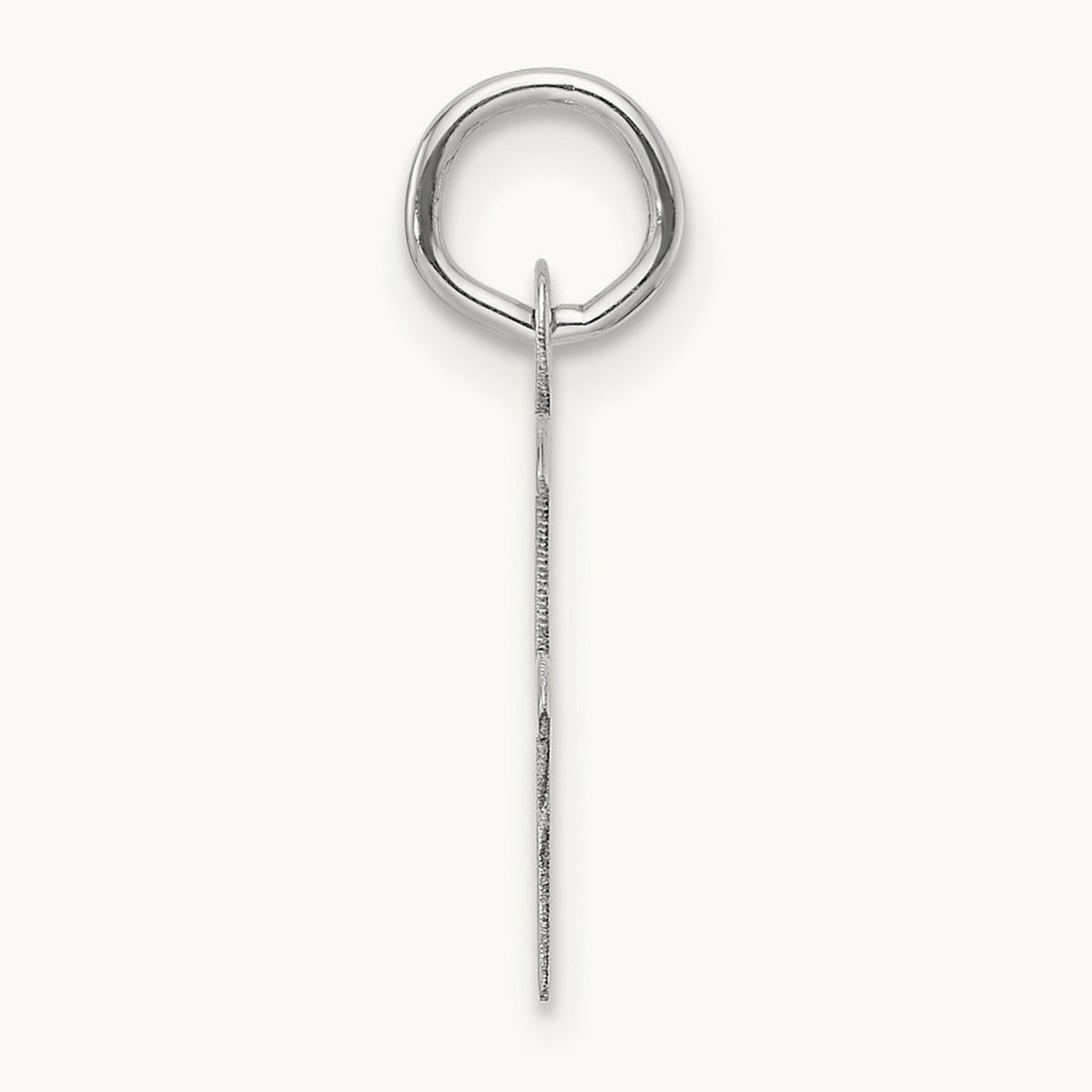 Slanted Block Initial Charm — 14K White Gold, F