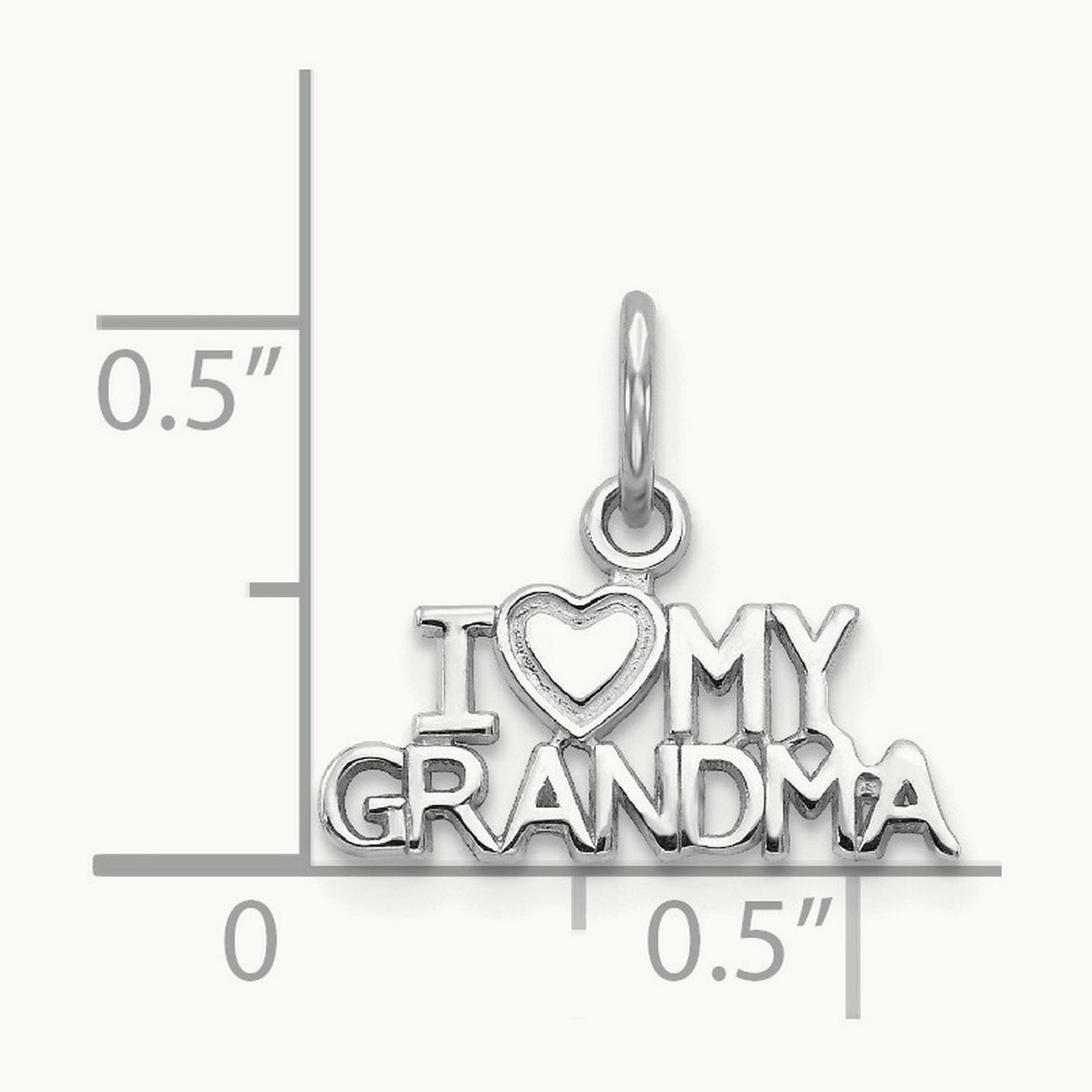 I HEART MY GRANDMA Charm — 14K White Gold