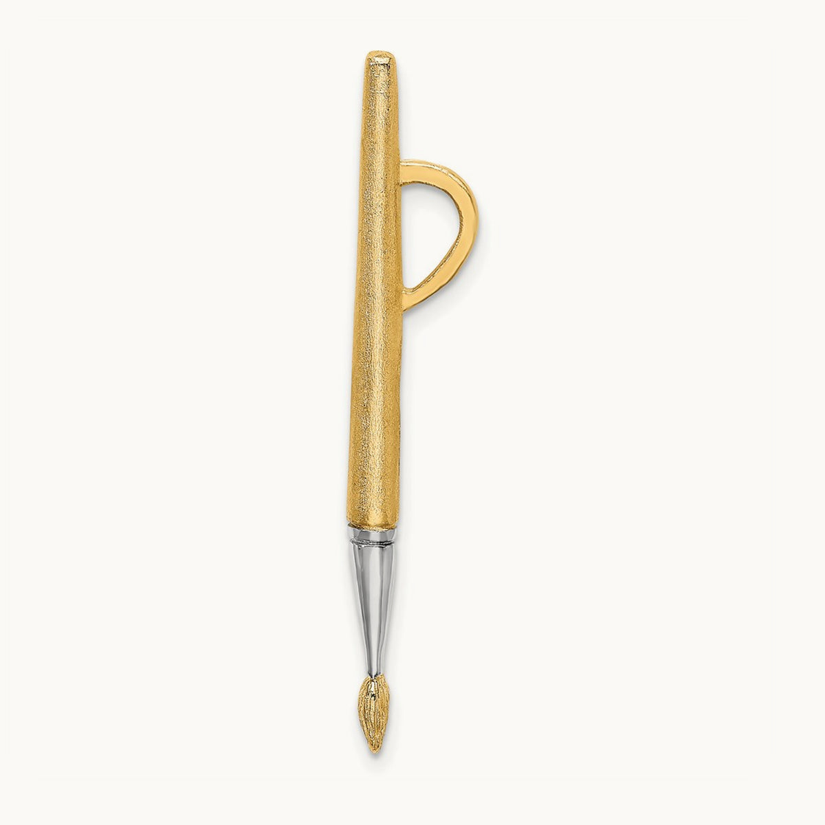 w/Rhodium 3-D Oil Paint Brush Charm, 14K