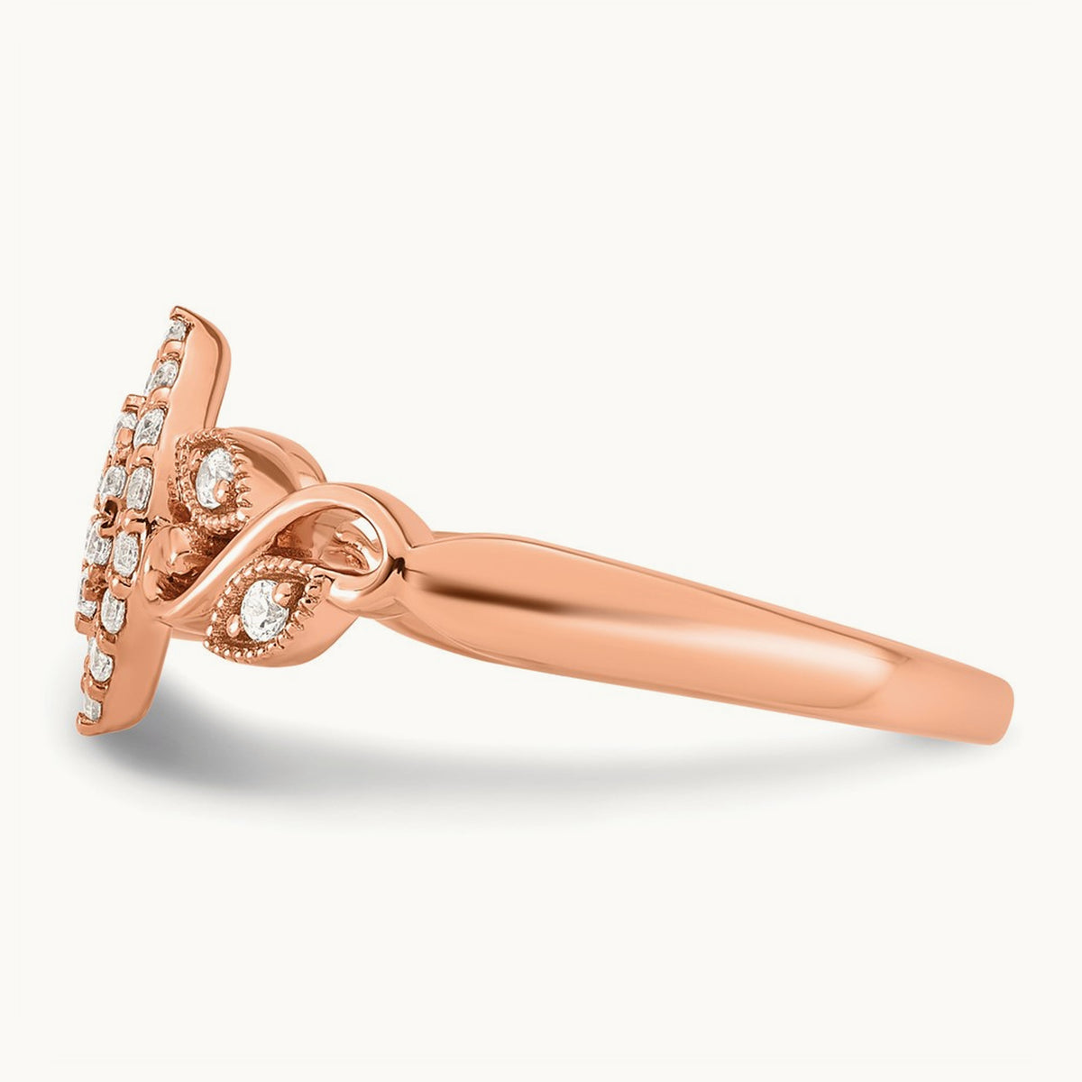 Complete Diamond Cluster Marquise Engagement Ring — 14K Rose Gold