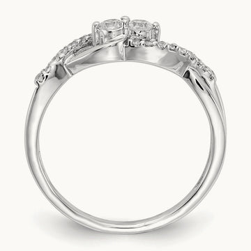 Diamond Fancy Ring, 14K White Gold
