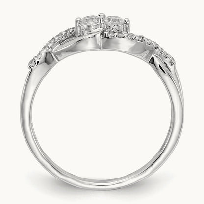 Diamond Fancy Ring, 14K White Gold